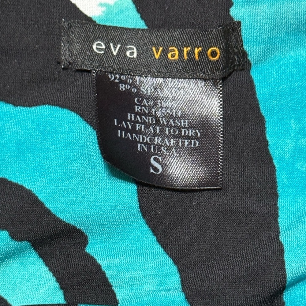 Eva Varro SKIRT Black and Teal Artistic - Picture 3 of 7